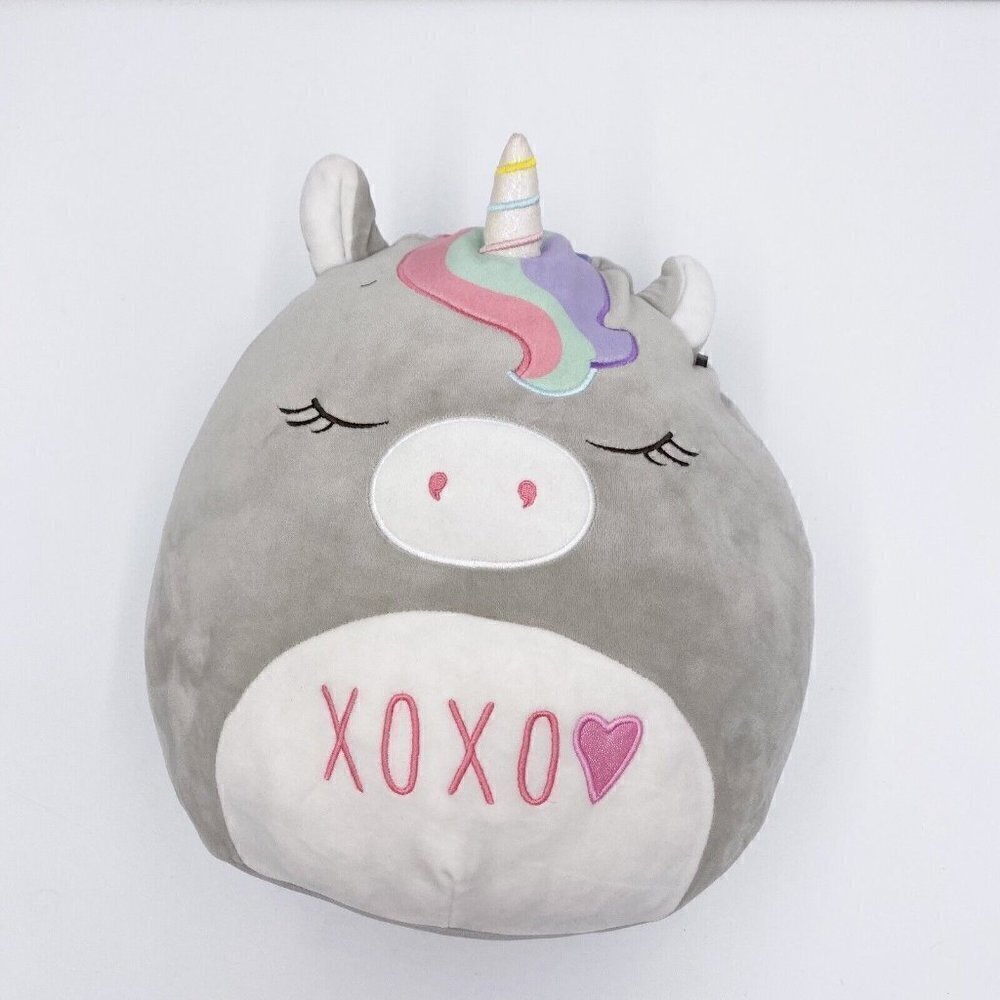 Squishmallow Unicorn Teresa 12" Inch Soft Stuffed Plush Animal Gray Love XOXO